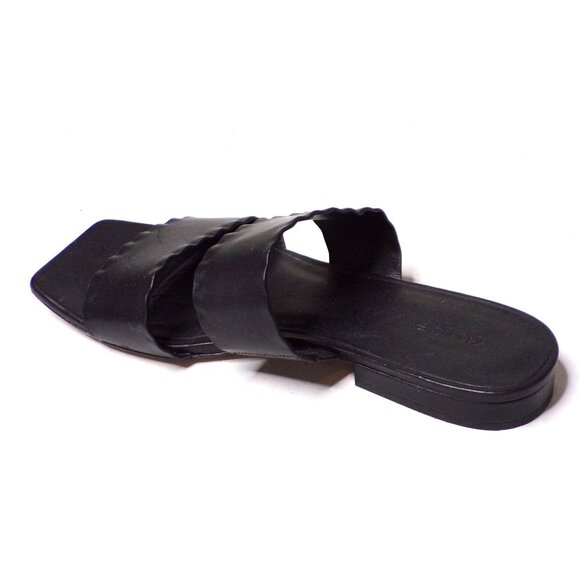 VINCE Zofi Mafalda Slide Sandal Shoe Leather 8.5 Black - Picture 14 of 15